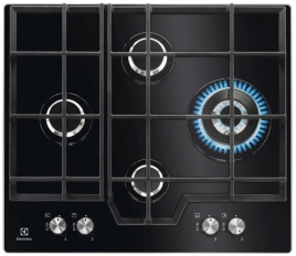 Газовая варочная панель Electrolux KGG6456K 59 см, 4 конфорки, черный