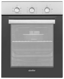 Электрический духовой шкаф Simfer B4EM16016 45 см, 49 л, гриль и конвекция, черный