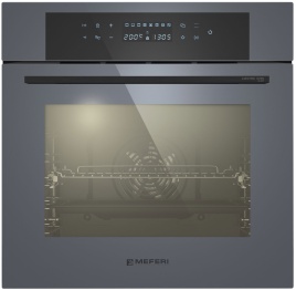 Электрический духовой шкаф Meferi MEO6010GR ULTRA 59 см, 65 л гриль конвекция, серый