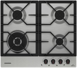 Газовая варочная панель Grundig GIGA 6234260 XE 58 см, 4 конфорки электроподжиг газконтроль, серебристый