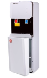 Кулер для воды Aqua Work 105 LRX (бело-черный) напольный, компр. охл., холодильник, турбо нагрев (26516)
