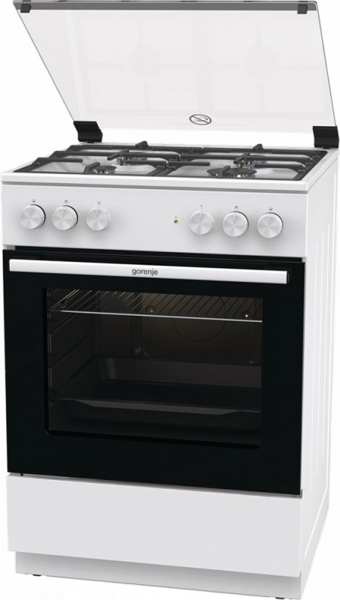 Комбинированная плита Gorenje GK6A20WF 60 см, 65 л, 4 конфорки, белый фото 5