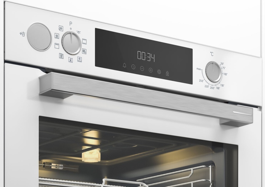 Электрический духовой шкаф Grundig GEBM12300WSA 59 см, 72 л гриль конвекция, белый фото 3