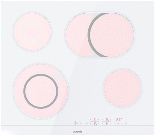 Электрическая варочная панель Gorenje ECT 643 WCSC 60 см, 4 конфорки стеклокерамика, белый фото 1