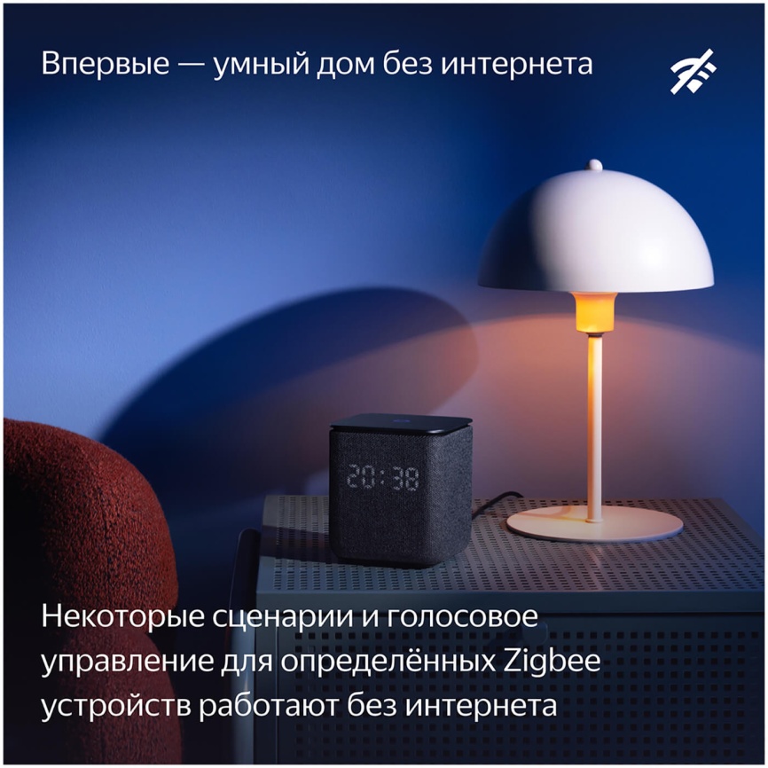 Умная колонка Яндекс Станция Миди с Алисой, с Zigbee, 24Вт, черный фото 6