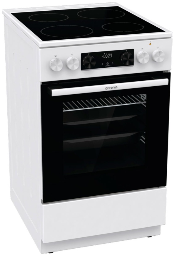 Электроплита Gorenje GEC5C42WG 50 см, 70 л, 4 конфорки, белый фото 2