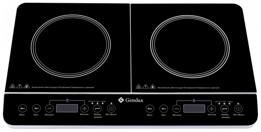 Настольная плита Gemlux GL-IP-22 L 65 см, 2 конфорки, черный фото 1