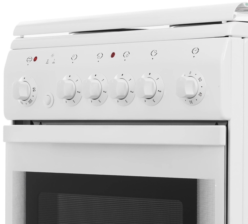 Электроплита De luxe 5004.10 экр-001 50 см, 43 л, 4 конфорки, белый фото 5