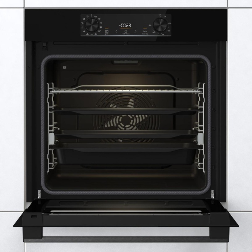 Электрический духовой шкаф Gorenje BPS6737E14BG 59 см, 77 л, гриль и конвекция, черный фото 2