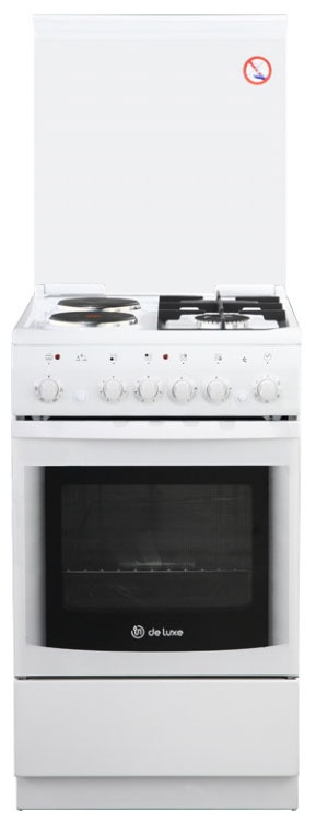 Комбинированная плита De luxe 506022.05гэ(кр) ЧР-030 50 см, 4 конфорки, белый фото 1