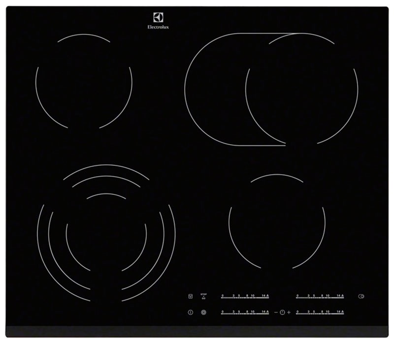 Электрическая варочная панель Electrolux EHF6547FXK 59 см, 4 конфорки стеклокерамика, черный фото 1