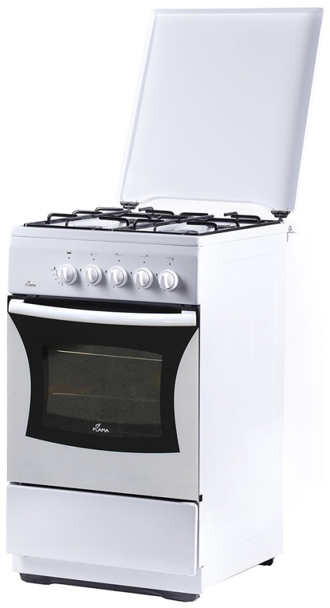 Газовая плита Flama FG 24023 W 50 см, 50 л, 4 конфорки, белый фото 1