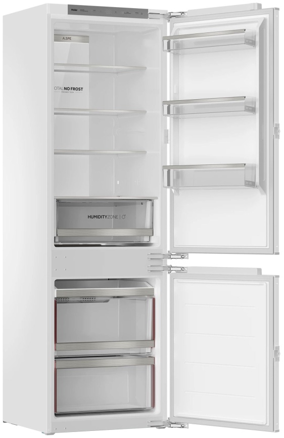 Встраиваемый двухкамерный холодильник Haier BCF3261WRU No frost, белый фото 2