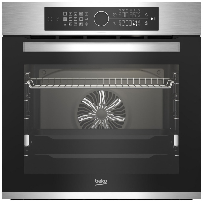 Электрический духовой шкаф Beko BBIM12400XCS 59 см, 72 л гриль конвекция, серебристый фото 1