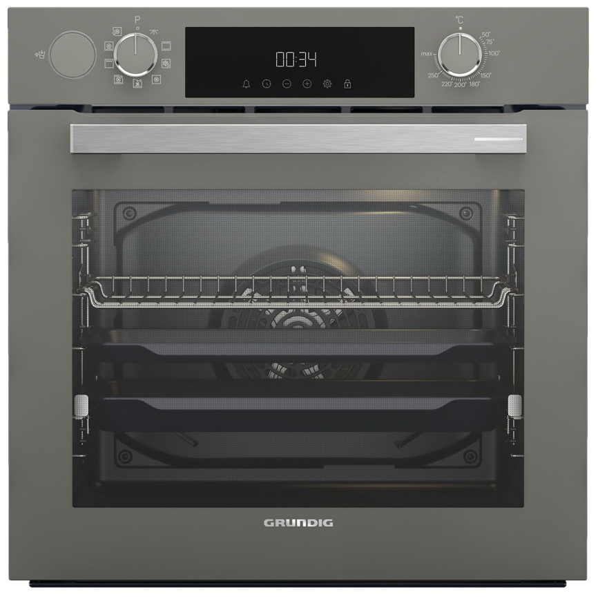 Электрический духовой шкаф Grundig GEDM12300G 59 см, 72 л гриль конвекция, серый фото 1