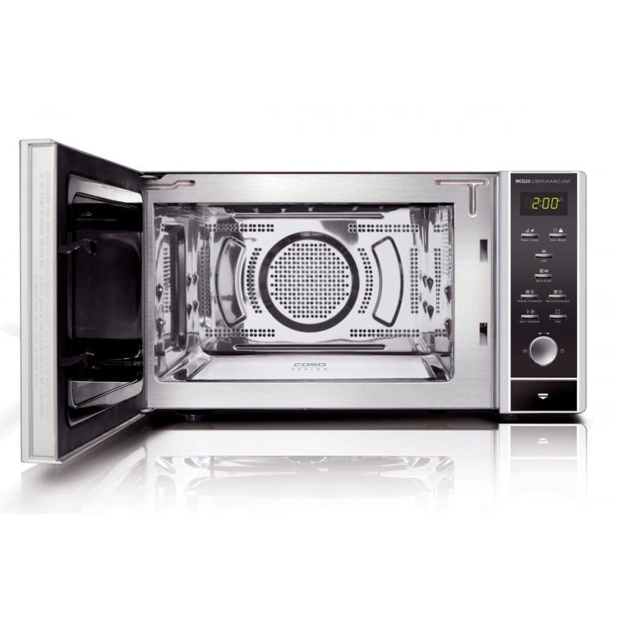 Микроволновая печь - СВЧ Caso MCG 25 Ceramic chef, 25 л, 900 Вт, серебристый фото 3