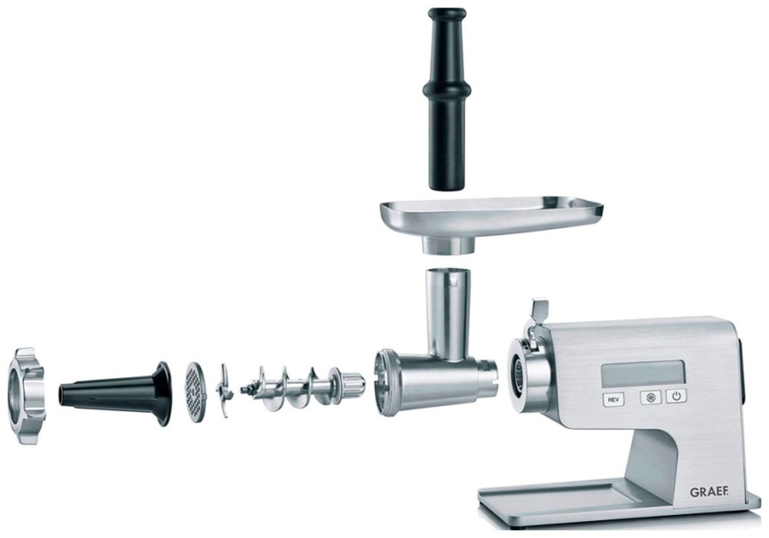 Мясорубка Graef FW 500 silber, дисплей, до 2,5 кг/мин, 2 скорости, реверс фото 5