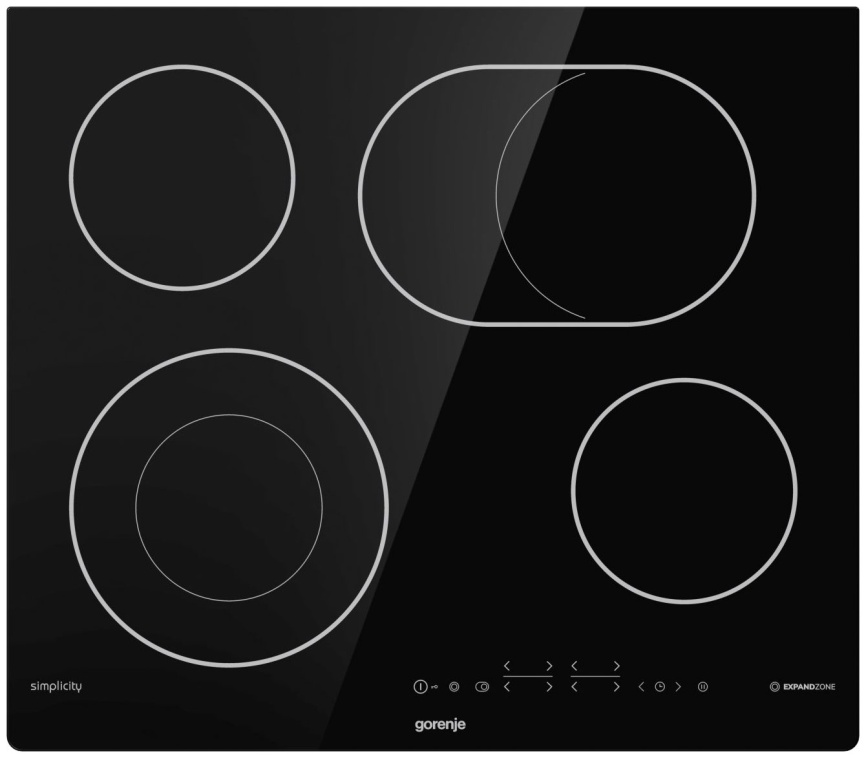 Электрическая варочная панель Gorenje ECT643SYB 59 см, 4 конфорки стеклокерамика, черный фото 1