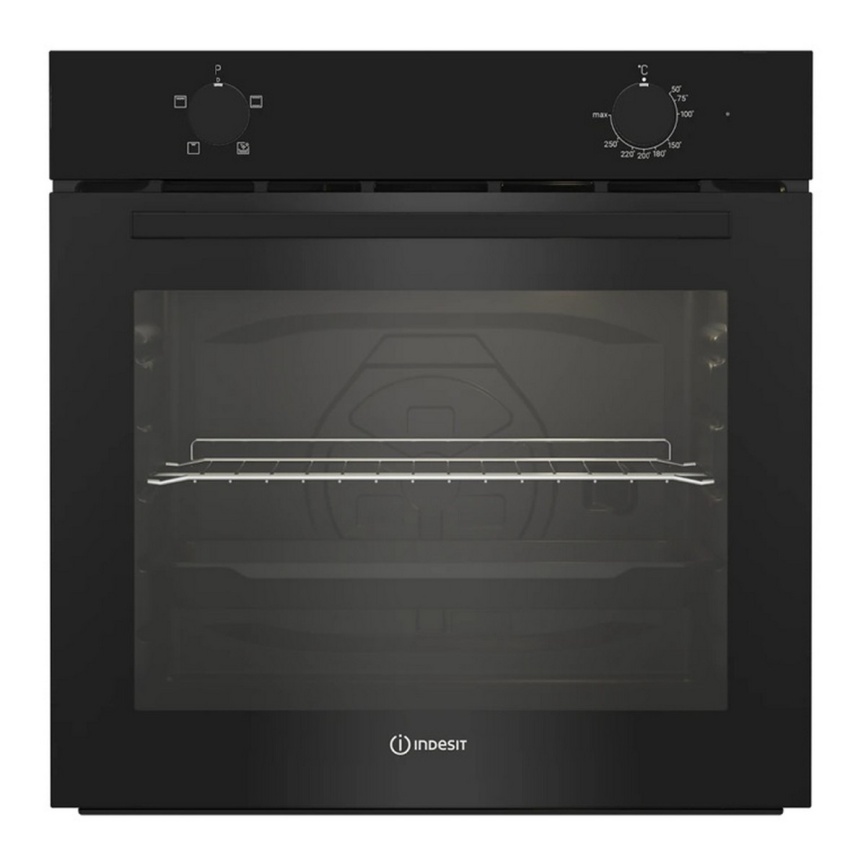 Электрический духовой шкаф Indesit IFE 2420 BL 59 см, 72 л, гриль, черный фото 1