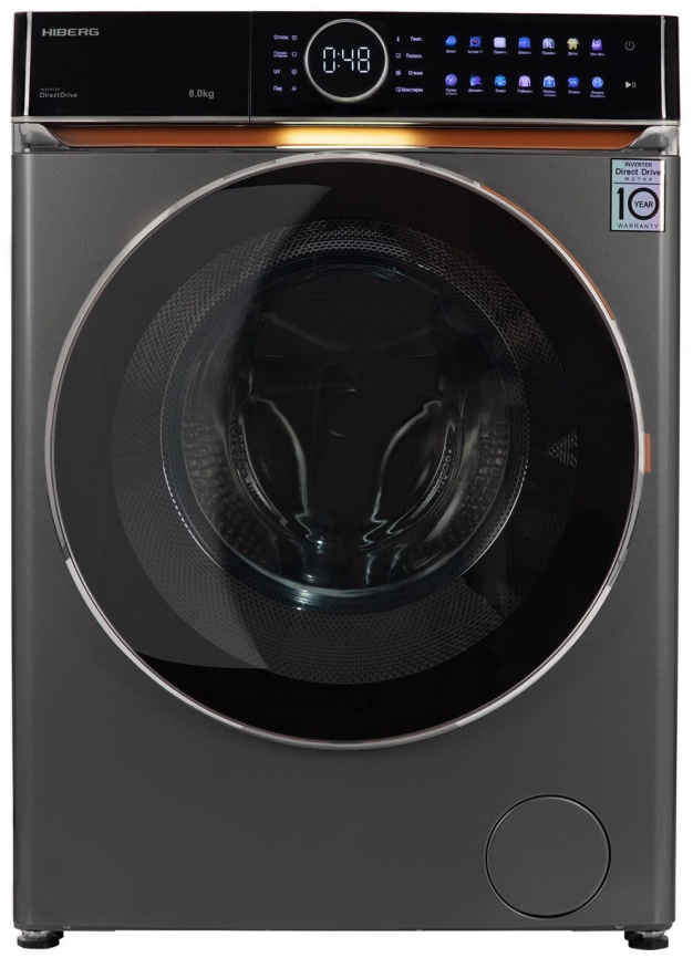 Стиральная машина Hiberg i-DDQ10 - 814 Sd 8 кг, темно-серый фото 1