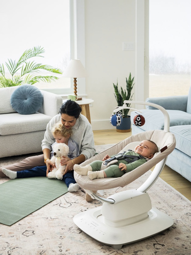 Шезлонг для новорожденных UPPAbaby (4moms) Mamaroo Charlie - Sand Melange (2001-MRO-EU-CHR) фото 11