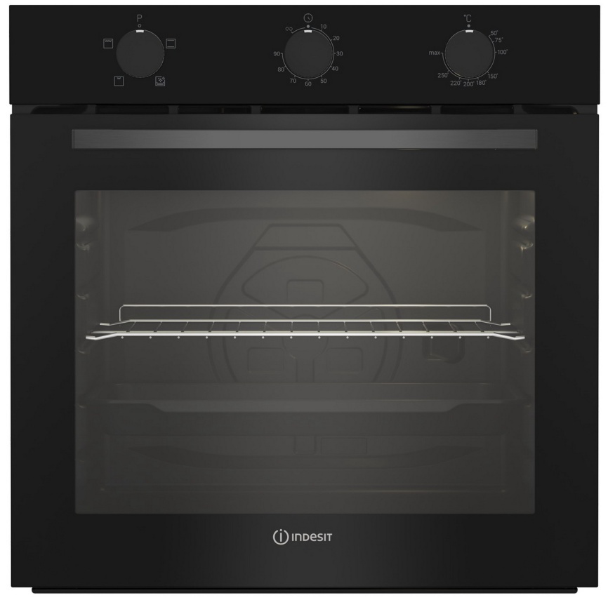 Электрический духовой шкаф Indesit IBFTE 2430 BL 59 см, 74 л, гриль, черный фото 1