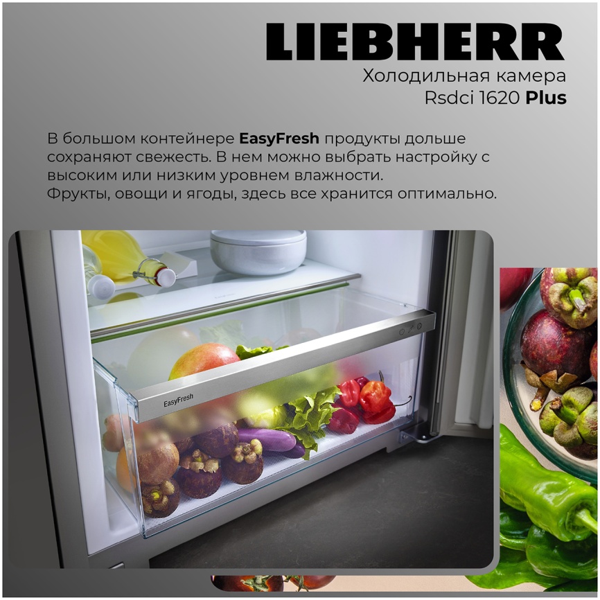 Однокамерный холодильник Liebherr Rsdci 1620-20 001, серебристый фото 3