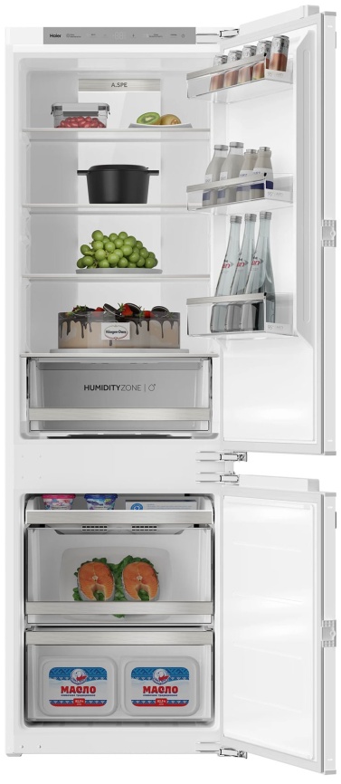 Встраиваемый двухкамерный холодильник Haier BCF3261WRU No frost, белый фото 4