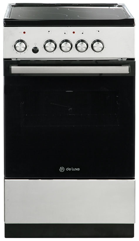 Электроплита De luxe 506004.04эс-010 50 см, 60 л, 4 конфорки, серебристый фото 1