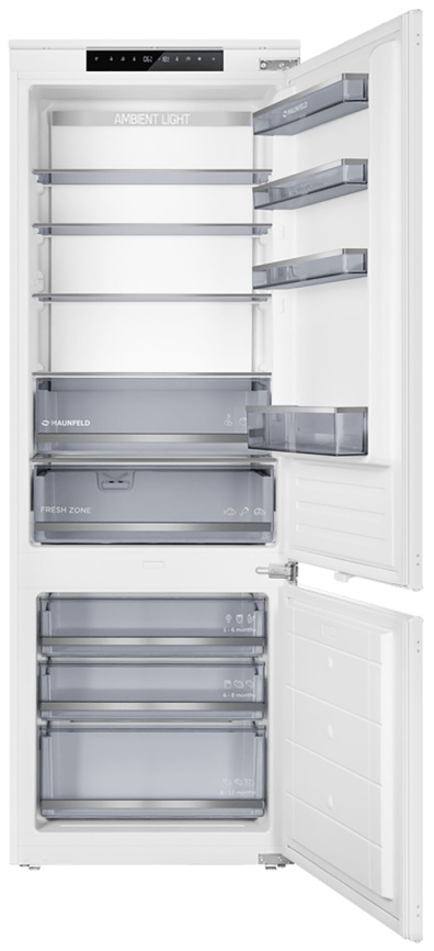 Встраиваемый двухкамерный холодильник Maunfeld MBF19369NFWGR LUX Inverter No frost, белый фото 1