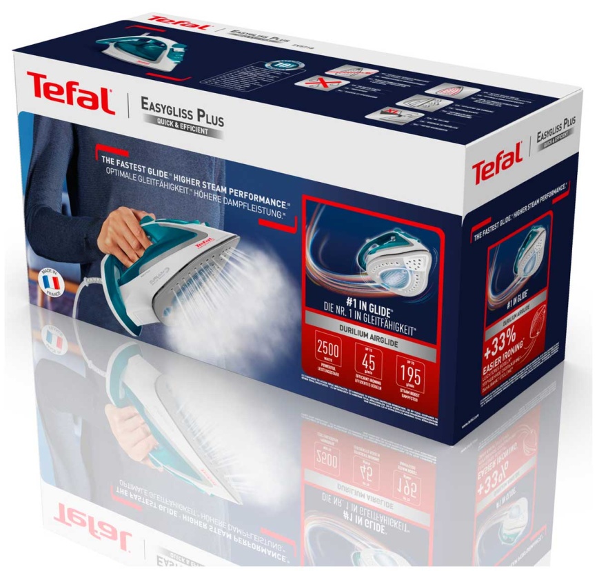 Утюг Tefal EASYGLISS 2 FV5718E0, 2500 Вт, вертикальное отпаривание фото 10