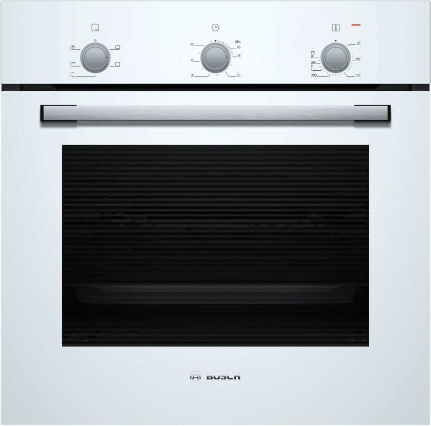 Электрический духовой шкаф Bosch HBF011BV1T 59 см, 71 л гриль конвекция, белый фото 1