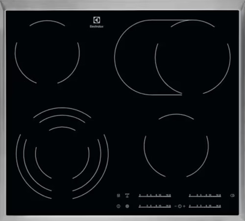 Электрическая варочная панель Electrolux EHF46547XK 57 см, 4 конфорки стеклокерамика, черный, серый металлик фото 1