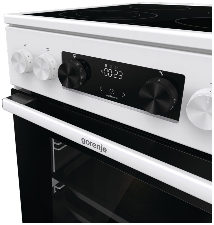 Электроплита Gorenje GECS5C70WA 50 см, 4 конфорки, белый фото 4
