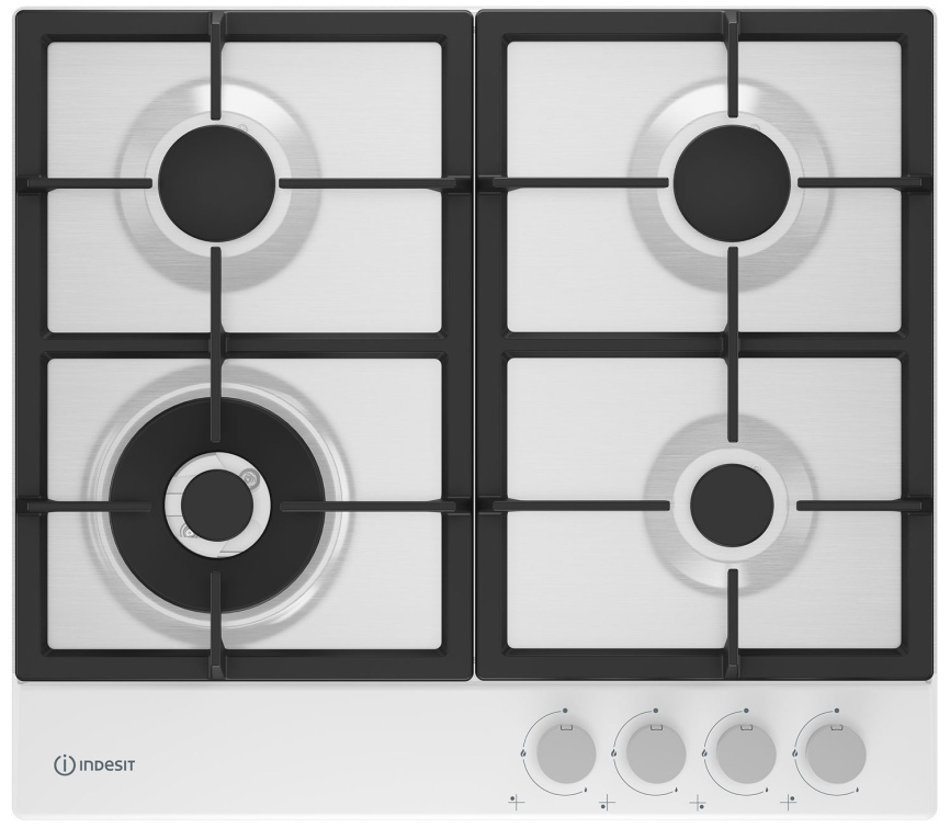 Газовая варочная панель Indesit THPM 642 WS/WH/I 58 см, 4 конфорки электроподжиг газконтроль, белый фото 1