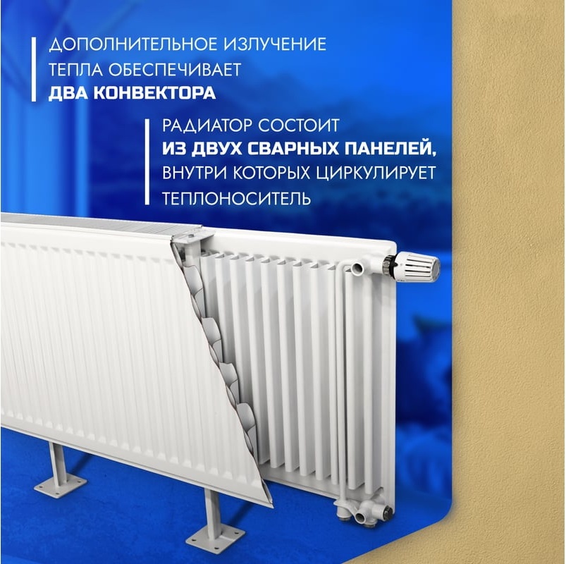 Панельный радиатор Metronex 22, 300х1400, БОКОВОЕ ПОДКЛЮЧЕНИЕ фото 2