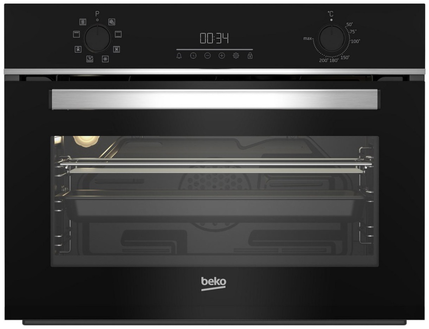 Электрический духовой шкаф Beko BBCM13300X 59 см, 48 л гриль конвекция, серебристый фото 1