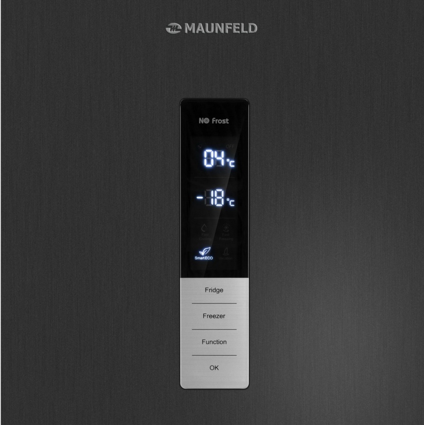 Двухкамерный холодильник Maunfeld MFF200NFSBE No frost, черный фото 5