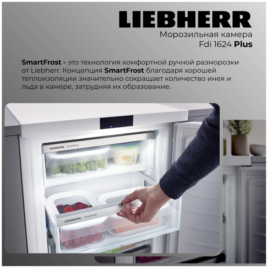 Морозильник Liebherr Fdi 1624-20 001 FrostProtect A+ 106 л, белый фото 3