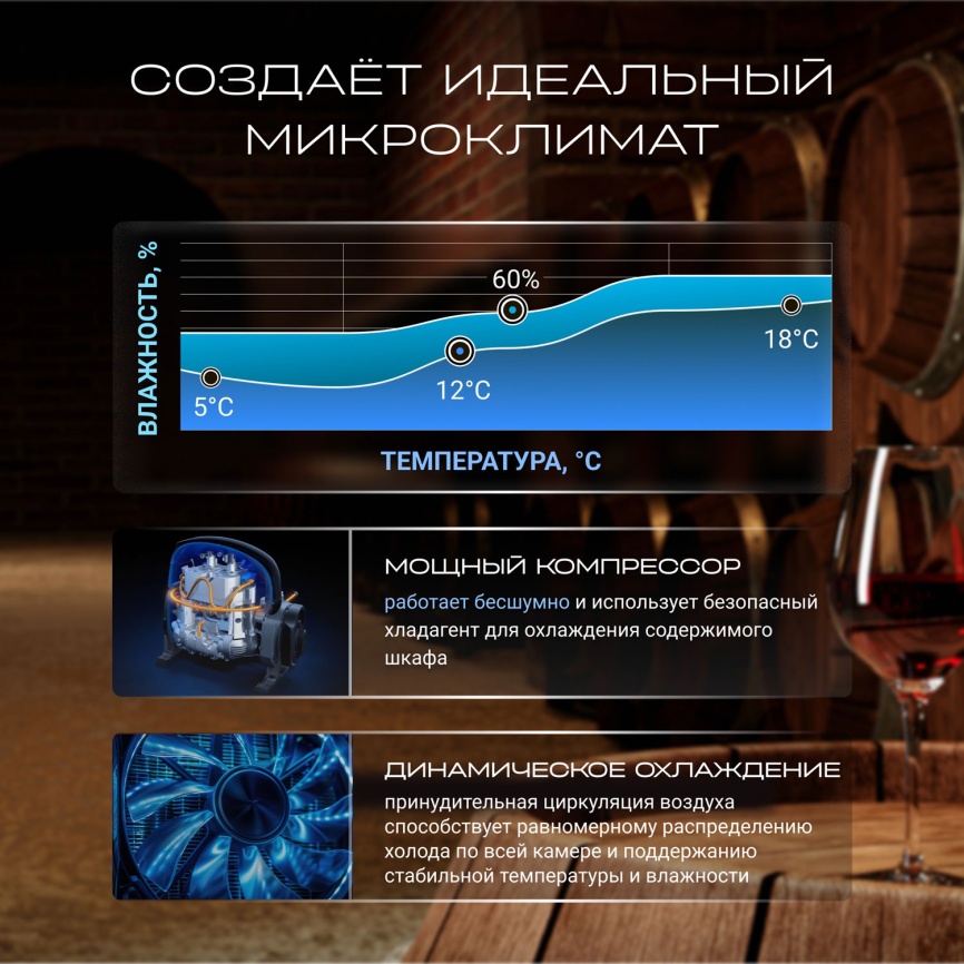 Винный шкаф Tesler CWC-308 RUBY RED LD фото 10