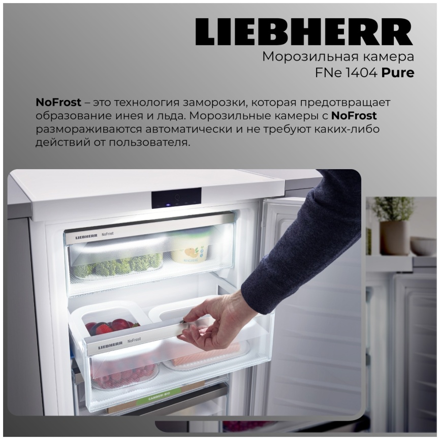 Морозильник Liebherr FNe 1404-20 001 FrostProtect A+ 86 л, белый фото 3