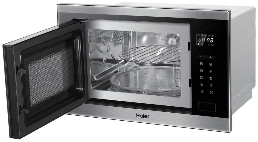Встраиваемая микроволновая печь СВЧ Haier HMX-BTG259X 25л, черный фото 2