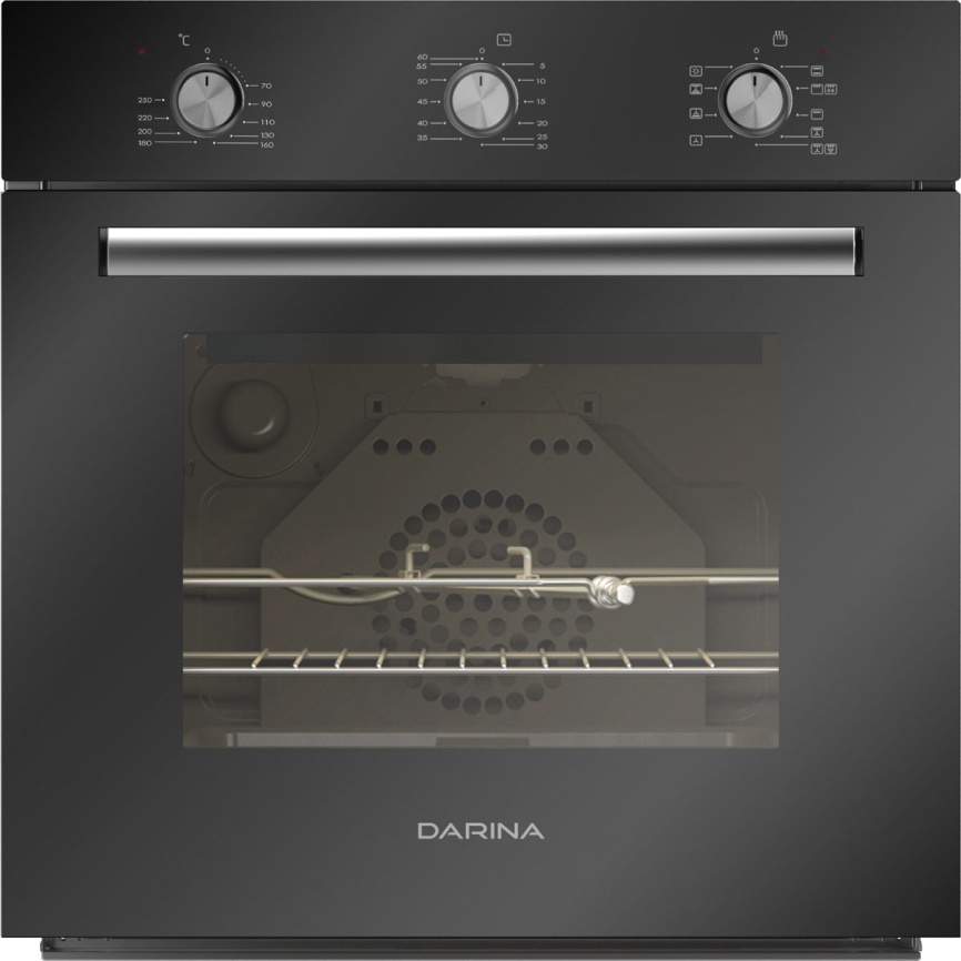 Электрический духовой шкаф Darina 1V5 BDE 111 705 B 59 см, 50 л, гриль и конвекция, черный фото 1