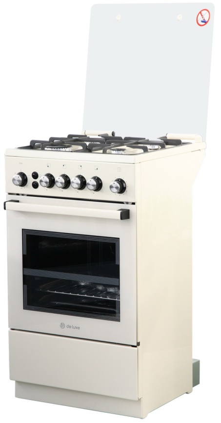 Газовая плита De luxe 5040.30г(кр) ЧР-013 50 см, 43 л, 4 конфорки, слоновая кость фото 2