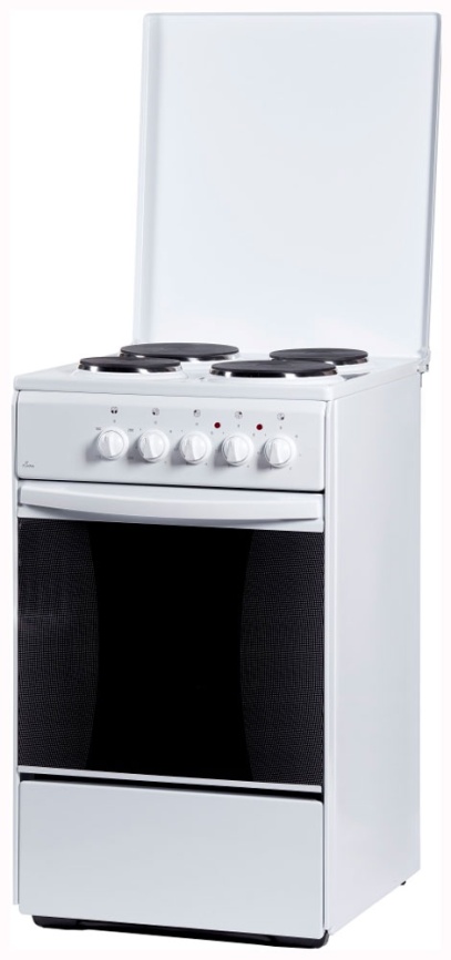 Электроплита Flama AE 1409 W 50 см, 4 конфорки, белый фото 1
