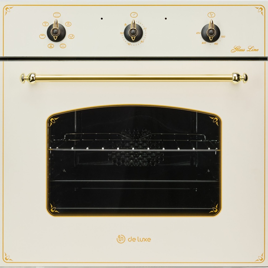 Электрический духовой шкаф De luxe 6006.03 эшв - 060 59 см, 58 л гриль конвекция, топленое молоко фото 1