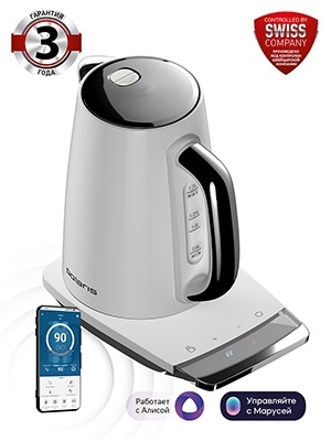 Чайник электрический Polaris PWK 1755CAD WIFI IQ Home белый фото 2