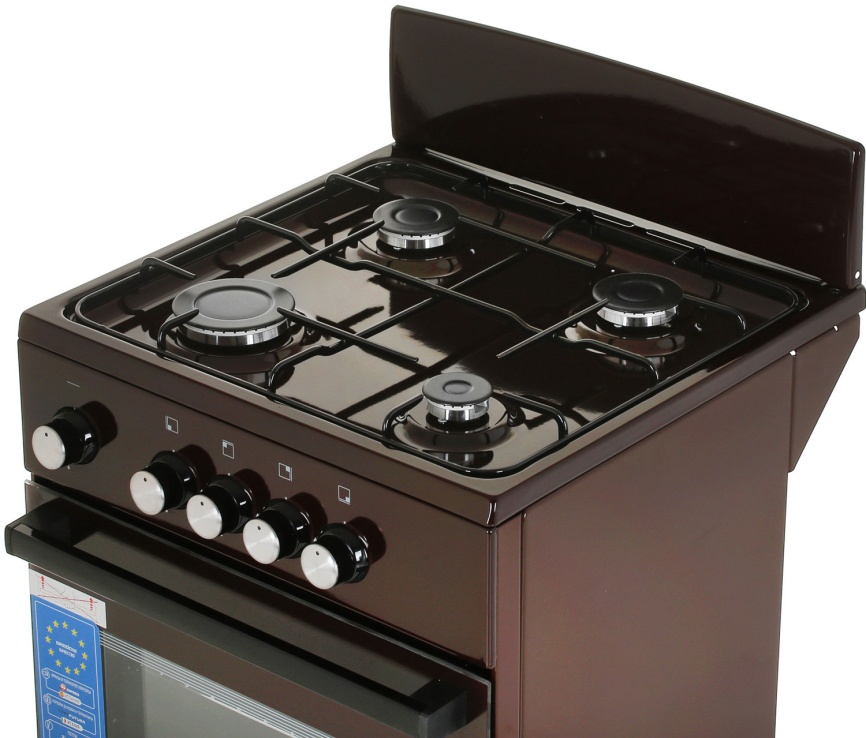 Газовая плита De luxe 5040.48г (щ)-014 50 см, 43 л, 4 конфорки, коричневый фото 8
