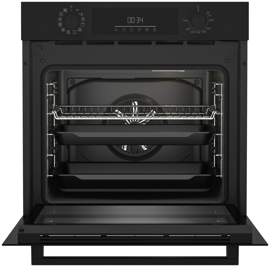 Электрический духовой шкаф Beko BBIM13301B 59 см, 72 л, гриль и конвекция, черный фото 3