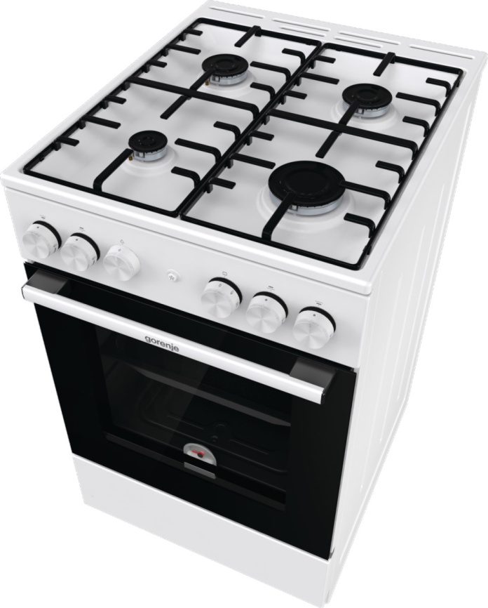 Газовая плита Gorenje GG5A12WH 50 см, 70 л, 4 конфорки, белый фото 2